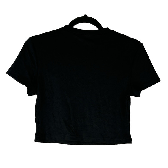 Cider Crop Top Womens Medium Black Tshirt Short Sleeve Round Neck Pullover NWOT - Picture 4 of 7
